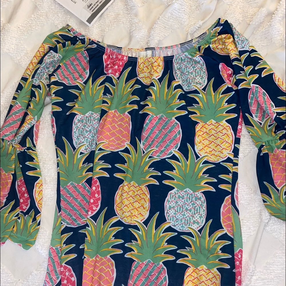 Simply southern bell sleeve pineapple dress